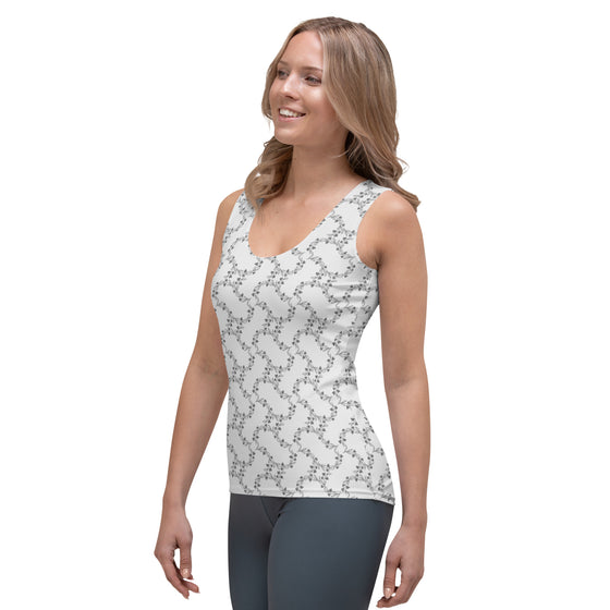 White Patterned Tank Top