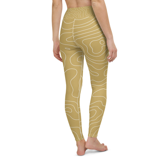 Deep Yellow Patterned Yoga Leggings