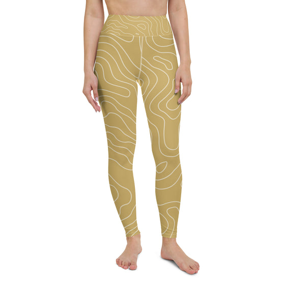 Deep Yellow Patterned Yoga Leggings